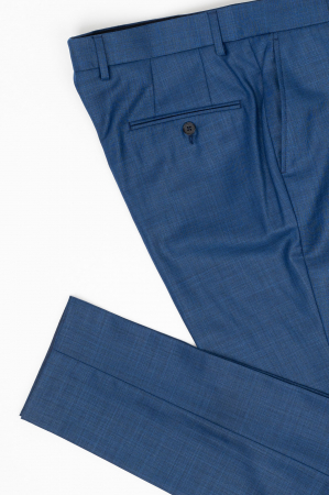 Pantaloni barbati stofa albastru-inchis regular fit [3]