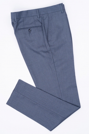 Pantaloni barbati stofa slim bleu-pepit [2]