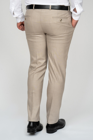 Pantaloni barbati stofa slim fit  bej-pepit [1]