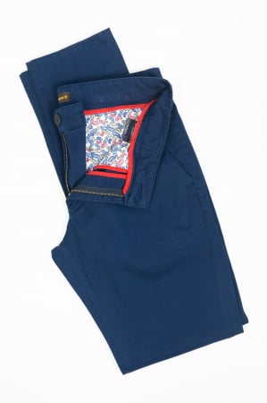 Pantaloni casual chino slim bumbac bleumarin [2]
