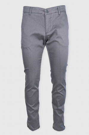 Pantaloni casual chino slim bumbac gri [1]