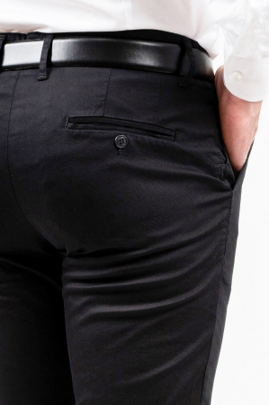 Pantaloni casual chino slim bumbac negri [1]