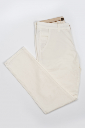Pantaloni chino barbati slim fit crem [2]