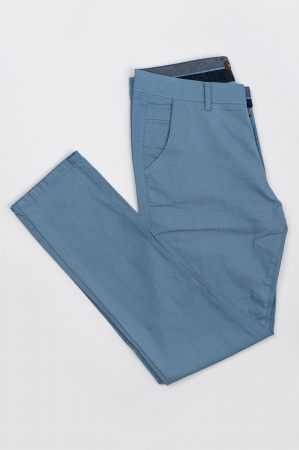 Pantaloni chino barbati slim fit bleu-pepit [2]