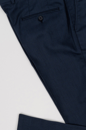Pantaloni stofa barbati bleumarin-pepit slim fit [3]