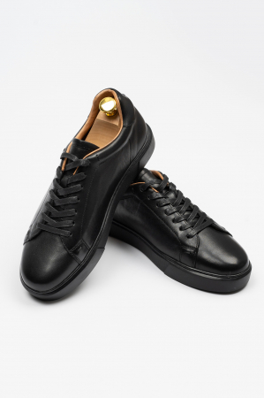 Pantofi barbati - Pantofi barbati casual piele negri CONFORT