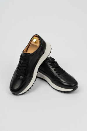 Pantofi barbati - Pantofi barbati casual piele negri CONFORT