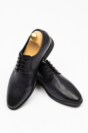 Pantofi barbati - Pantofi barbati eleganti bleumarin-pepit piele CONFORT