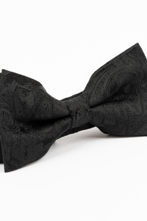 Papion GAMA din Mătase Naturală Negru cu model paisley [1]