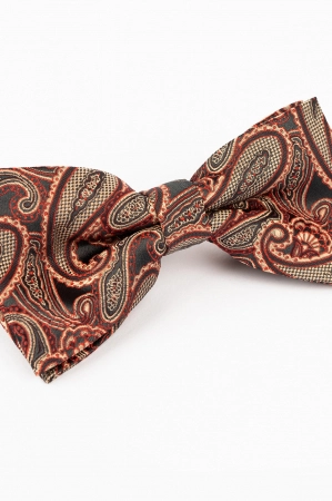 Papion negru cu imprimeu rosu cu crem [1]