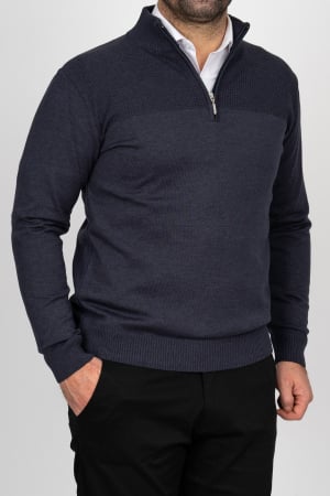 Pulovere - Pulover barbati regular fit navy