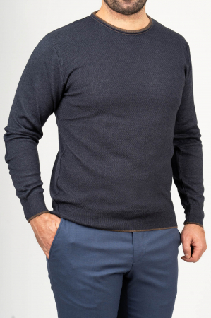 Pulover regular fit bleumarin-pepit [0]