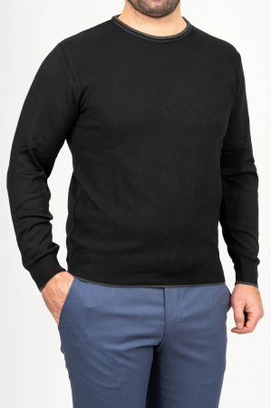 Pulover regular fit negru-pepit [0]