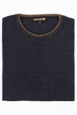 Pulover slim fit bleumarin-pepit [1]