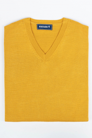 Pulover regular ocru cu anchior [1]