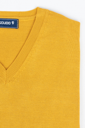 Pulover regular ocru cu anchior [2]