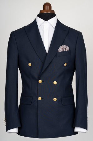 Sacou barbati bleumarin slim fit