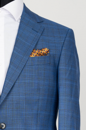 Sacou barbati slim fit albastru-caro [1]