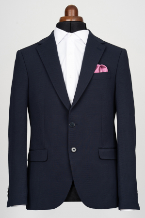 Imbracaminte Barbati - Sacou barbati slim fit bleumarin - structurat