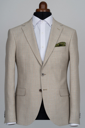 Imbracaminte Barbati - Sacou barbati slim fit bej-pepit color
