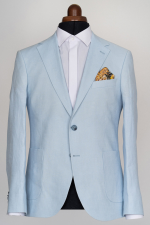 Sacou barbati slim fit bleu  100%IN