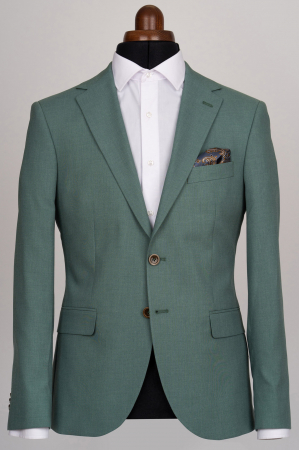 Sacou barbati slim fit verde-deschis