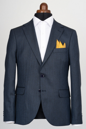 Imbracaminte Barbati - Sacou barbati slim fit bleumarin-bradut