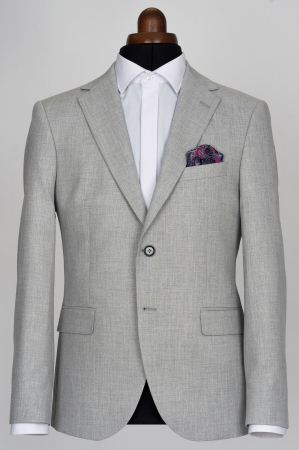 Sacouri - Sacou barbati slim fit gri-pepit