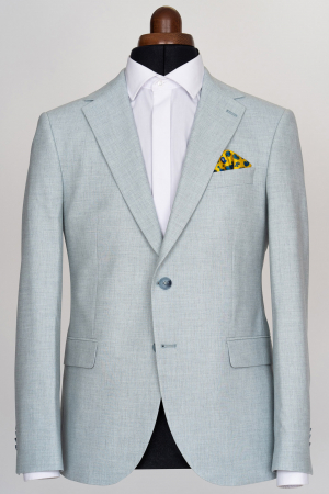 Sacou barbati slim fit turcoaz deschis