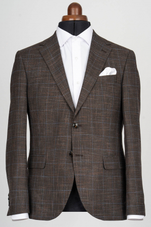 Imbracaminte Barbati - Sacou barbati slim fit maro-caro