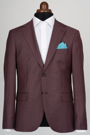 Sacou barbati slim fit visiniu-pepit