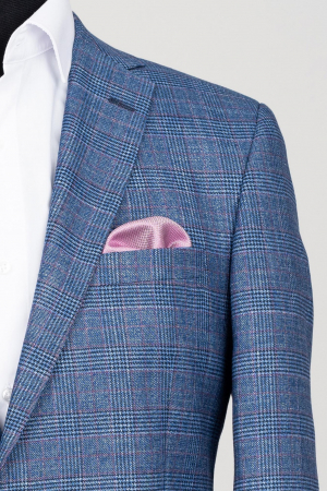 Sacou slim albastru-caro [1]