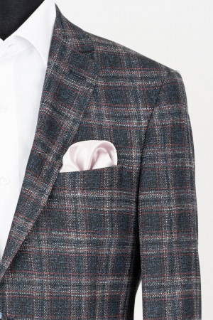 Sacou slim bleumarin-visiniu [1]