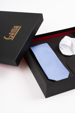 Set Cadou Premium GAMA - Cravată & Batistă Albastru Deschis [1]