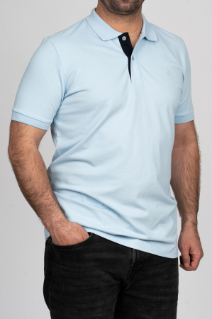 Tricou polo barbati slim fit bleu [2]