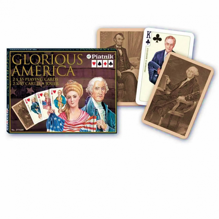 Carti de joc "Glorious America", Piatnik (Austria), 2 pachete in cutie de lux, produse in Austria [1]