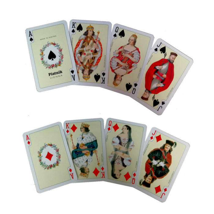 Carti de joc Piatnik, "Hungaria", 2 pachete a 52 de carti + 6 jokeri, produse in Austria [2]