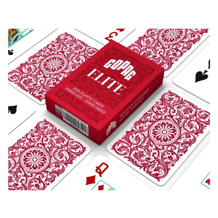 Carti de joc Poker, Copag Elite - 100% Plastic, Red [2]