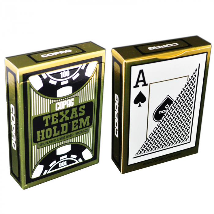 Carti de joc poker, Texas Hold'em, profesionale, 100% plastic, index mare, culoare spate negru [3]