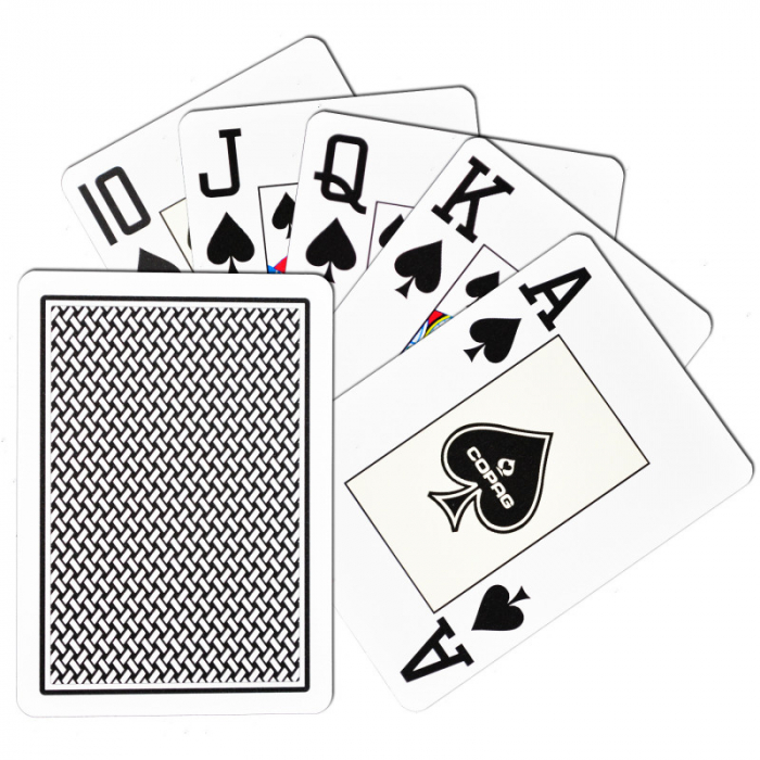 Carti de joc poker, Texas Hold'em, profesionale, 100% plastic, index mare, culoare spate negru [2]