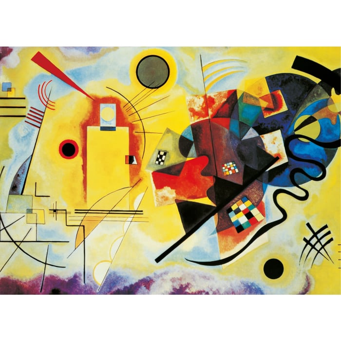 Puzzle Clementoni "Vasili Kandinsky - Rosu, galben si albastru", 1000 piese, dimensiuni 69 x 50 cm [2]