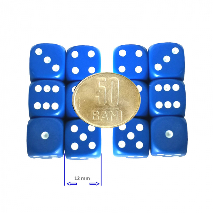 Set 12 zaruri de 12 mm, albastre, de calitate, plastic opac [2]