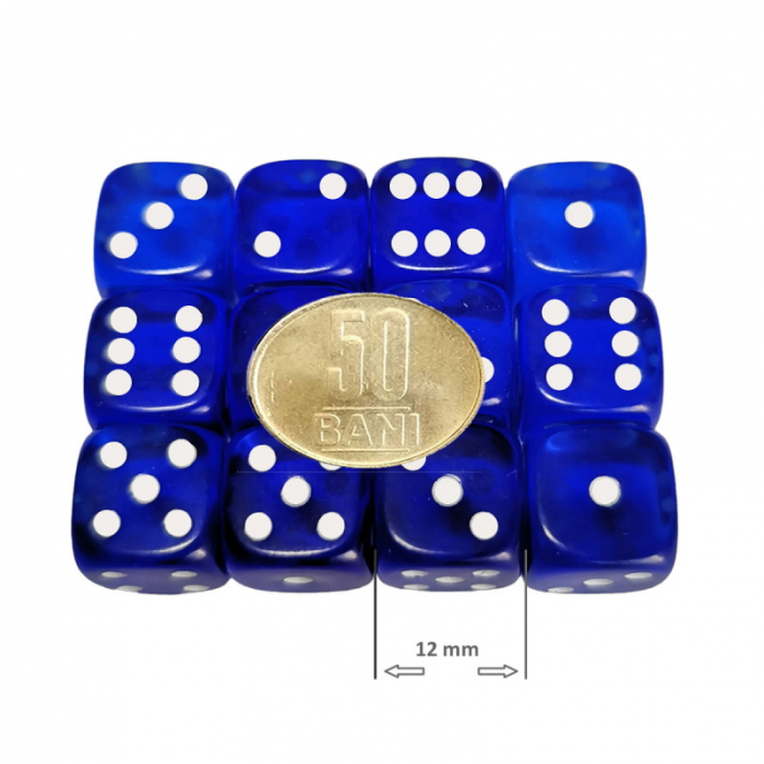 Set 12 zaruri de 12 mm, albastre, de calitate, plastic translucid [2]