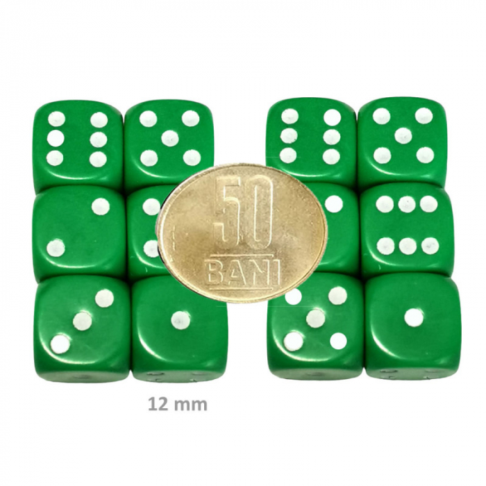 Set 12 zaruri de 12 mm, verzi, de calitate, plastic opac [2]