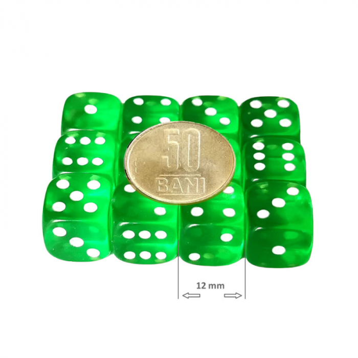Set 12 zaruri de 12 mm, verzi, de calitate, plastic translucid [2]