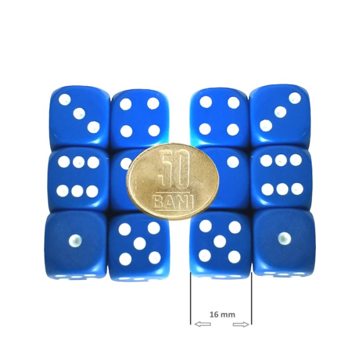 Set 12 zaruri de 16 mm, albastre, de calitate, plastic opac [2]