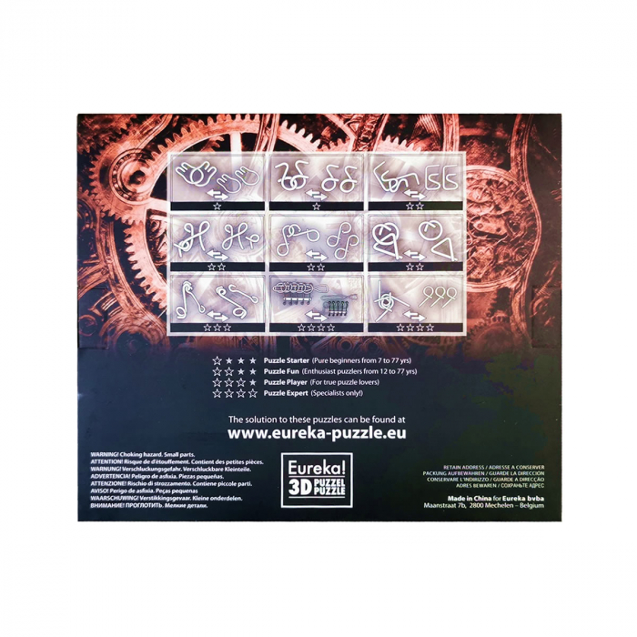 Set 9 puzzle-uri metalice Eureka, Steam Punk - colectia RED [2]