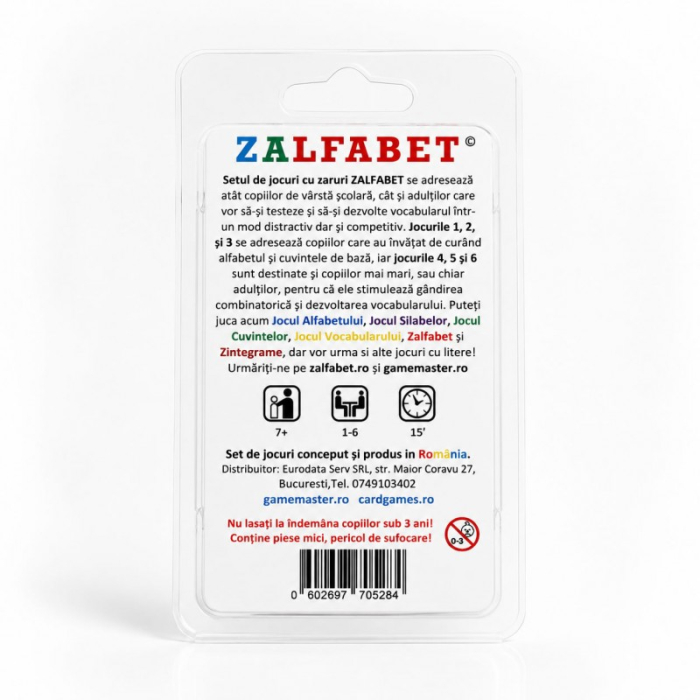 ZALFABET - Set de 6 jocuri cu zaruri si litere, educative si distractive pentru dezvoltarea vocabularului [5]