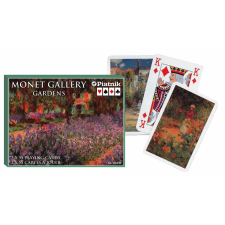 Carti de joc de lux - Carti de joc "Monet - Gardens", Piatnik (Austria), 2 pachete in cutie de lux