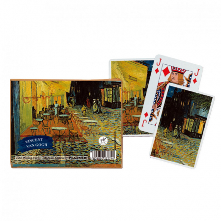Carti de joc de lux - Carti de joc Piatnik, Van Gogh - Caffe Terrace at Night, 2 pachete in cutie de lux, produse in Austria